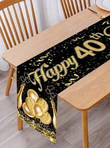1 chiếc khăn trải bàn mừng sinh nhật lần thứ 50 màu đen và vàng 180cm x 35cm, trang trí bàn tiệc sinh nhật cho sinh nhật lần thứ 40, 18, 21, 30, 40, 50, 60, 70, 80, 90, Giáng sinh - Nhiều màu - Xem 4