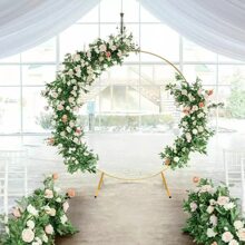 Party Wedding Decor Circle Ring Metal Arch Stand Backdrop Round Ring Artificial Flower Balloons Row Rack For Party Wedding Holiday Decorative,2M Party Favors Room Decor Bride - Gold - View 11