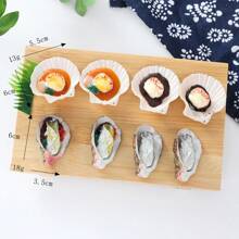 微型仿真扇贝逼真海鲜牡蛎玩具模型摄影道具玩具屋装饰玩具套装生日礼物