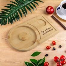 1pc Personalized Salt-Rimmed Bartender Tools, Wooden Cocktail Seasoning Tray-Laser Engraved Name-Suitable For Parties, Bars, Cocktail Receptions - Beige - View 6