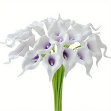 4/10/20 Piezas Flores Artificiales de Cala Lili, Flores de Cala Lili Realistas de Textura Simulada para Decoración del Hogar, Jardín, Oficina, Fiesta, Boda, Ramo, Centro de Mesa, Pascua - Multicolor - Ver 38