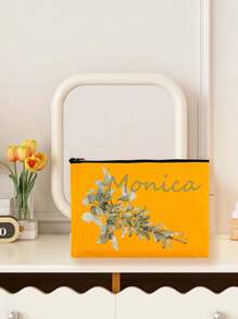 New Cosmetic Bags, Custom Text Cosmetic Bags, Can Be Customized To Your Unique Design, Lightweight Canvas Zip Cosmetic Bags Are Also Great For Buying Coin Purses, Pencil Cases, Perfect For Shopping, Dating, Vacation, Travel, Festivals, Parties, Or As Gifts, Makeup Bag, Travel Accessories,Summer Outing Items