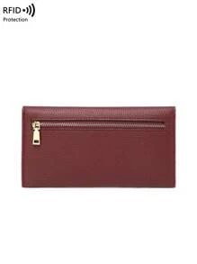 CHARM INFINITE Portefeuille femme anti-vol RFID  doux de type enveloppe style minimaliste slim, porte-monnaie porte-cartes, portefeuille long