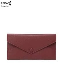 CHARM INFINITE Portefeuille femme anti-vol RFID  doux de type enveloppe style minimaliste slim, porte-monnaie porte-cartes, portefeuille long