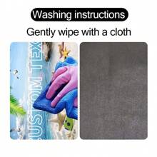 1pc Customizable Wave & Beach Print Doormat, Personalized With Text, Suitable For Kitchen, Laundry Room, Hallway, Entryway, Bathroom, Indoor Home Decor - Blue Multicolor - View 5