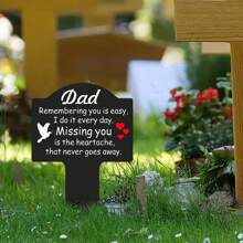 YAFITYES 1 pieza Estaca conmemorativa del jardín, marcador impermeable de tumba para mamá y papá, y otros seres queridos, placa homenaje para exterior, decoración de cementerio de condolencia
