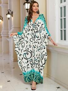Bohemian Batwing Sleeves Kaftan Plus Size House Dress Modest Arabian Dress Outfits