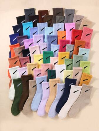 5/10双随机颜色中筒袜，适合男女情侣日常运动