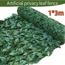 3m Artificial Hedge Fake Ivy Leaf Garden Fence Privacy Screening Roll Wall Panel - Green - View 1