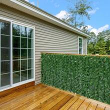 3m Artificial Hedge Fake Ivy Leaf Garden Fence Privacy Screening Roll Wall Panel - Green - View 2