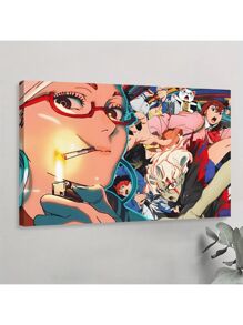 1 Pc Cartoon Poster Valentine's Day Easter Thanksgiving Home Room Decoration Wooden Framed Canvas Painting -  Thickness 2.25cm/0.9inch,Home Gift Decoration, Room Decoration Aesthetic, Wall Decoration Art, Perfect Gift, Autumn And Winter Wall Decoration, Living Room Decoration, Bedroom Decoration, Kitchen Decoration, Entry Decoration, Bathroom Decoration, Direct Wall Painting, High Quality Wall Painting Poster - Multicolor - View 1