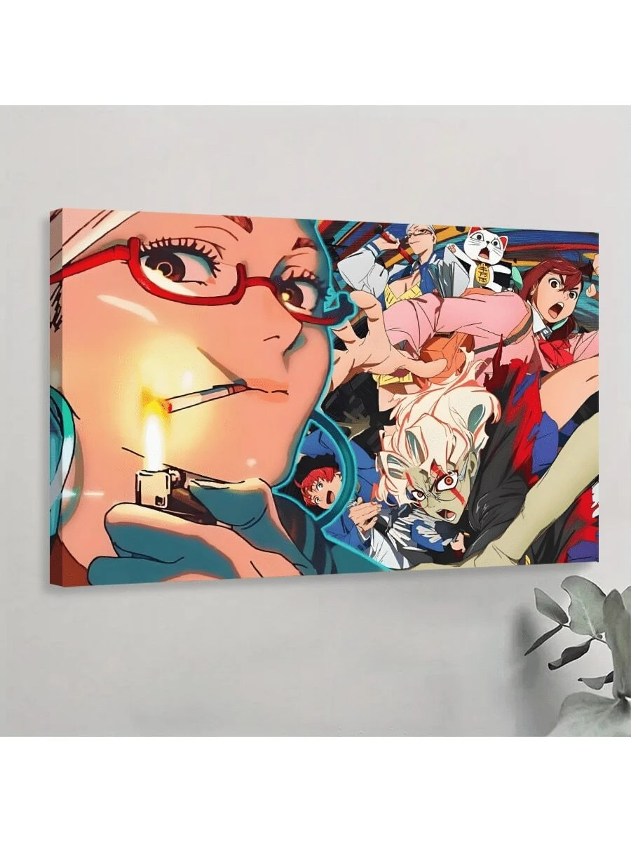 1 Pc Cartoon Poster Valentine's Day Easter Thanksgiving Home Room Decoration Wooden Framed Canvas Painting -  Thickness 2.25cm/0.9inch,Home Gift Decoration, Room Decoration Aesthetic, Wall Decoration Art, Perfect Gift, Autumn And Winter Wall Decoration, Living Room Decoration, Bedroom Decoration, Kitchen Decoration, Entry Decoration, Bathroom Decoration, Direct Wall Painting, High Quality Wall Painting Poster - Multicolor - View 1