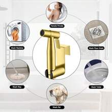 1 Set Handbrause Bidet Sprüher Kit, einfach zu installierender Toiletten-Sitz Bidet Sprüher Set, Edelstahl verstellbarer Durchfluss Bidet Sprüher für Toilettenreinigung