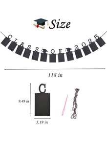 1 Set Class Of 2025 Photo Banner - Congrats Grad Perfect Graduation Decor Party Supplies Black - Multicolor - View 4