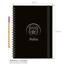 iscool Caderno Universitário Plus Capa Dura De Profissões Polícia - Preto Prata - Visão 3