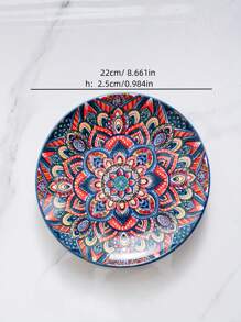 طقم أواني طعام سيراميكية بأسلوب بوهيمي، بألوان حمراء وزرقاء، وبأنماط نردية ورجعية من الزهور، أطقم أوانٍ وأطباق راقية مناسبة للفنادق والمطاعم والمطبخ المنزلي والاحتفالات والهدايا للزفاف، بتصاميم متنوعة من وعاء الأرز وطبق الحساء وصحن الطعام والصينية الكبيرة والمستلزمات المدرسية - الأزرق - مشاهدة 22