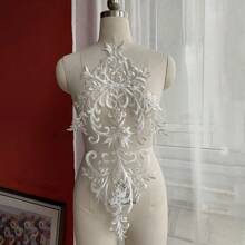 1 Extra Large European Floral Water-Soluble Embroidered Applique, Decoration For Wedding Dress - Multicolor - View 2