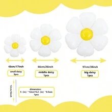 可爱白色无脸可爱雏菊花套装形状生日快乐派对装饰铝箔氦气球 Helio Globo 可飞