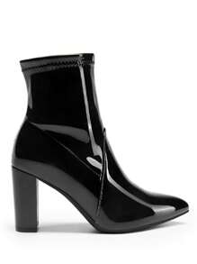 DREAM PAIRS Women's Fashion Pointed Toe High Chunky Heel Ankle Boots With Inside Zipper