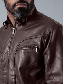 Men's Slim Fit Leather Jacket Imported Cold Weather