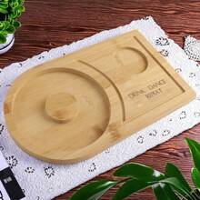 1pc Personalized Salt-Rimmed Bartender Tools, Wooden Cocktail Seasoning Tray-Laser Engraved Name-Suitable For Parties, Bars, Cocktail Receptions - Beige - View 5