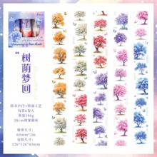 6 rotoli di adesivi a forma di fiori, nastro floreale trasparente in PET per agenda, fai-da-te, custodie per cellulare, scrapbook, calendario, buste, decorazione