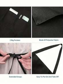 1 Peça Avental Preto Personalizado Customizado para Cabeleireiro, Presente Ideal para Esteticista, Salão de Beleza, Escola de Cosmetologia, Presente Personalizado Único para Ele, Ela, Namorado, Namorada, Pai, Mãe, Família, Amigos para Aniversários, Dia dos Namorados, Dia das Mães, Aniversários, Dia das Crianças, Dia dos Pais, Formatura, Casamentos, Natal, Inauguração - Multicolorido - Visão 6