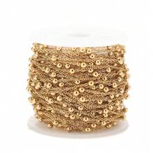 Rolo Corrente Singapura Com Bolinha 3.5mm Ouro/Prata 10 Metros