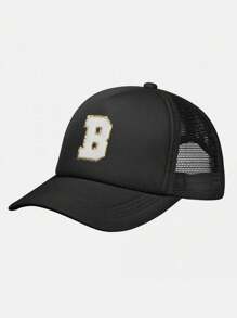 1 pezzo Cappellino da baseball regolabile per bambini, personalizzabile con lettere dall A alla Z, 24 lettere, cappello protettivo dal sole da esterno per bambini e bambine - nero - Visualizzare 27