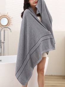 90*170cm Serviette de bain surdimensionnée et plus épaisse, absorbante. Décoration de salle de bain unisexe, décoration d'automne, retour à l'école. Serviettes de douche pour salon de beauté, hôtel, sport, essentiels de la maison, serviette, soins de la peau - Gris - Voir 2