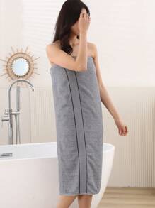 90*170cm Serviette de bain surdimensionnée et plus épaisse, absorbante. Décoration de salle de bain unisexe, décoration d'automne, retour à l'école. Serviettes de douche pour salon de beauté, hôtel, sport, essentiels de la maison, serviette, soins de la peau - Gris - Voir 6