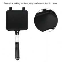 Dual Sided Non Stick Frying Pan Waffle Maker For Cake Toast Sandwich - Black - View 9