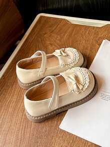 Girls' Spring New British-Style Student Shoes, Children Flat Shoes - Beige - View 5