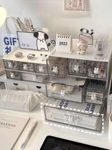 1pc Modular Drawer Type Storage Box, Multifunctional Desktop Organizer Box, Makeup, Cosmetics, Jewelry, Office Supplies, Dorm Room Storage And Display Box,For Holiday Beach, Bathroom Collection, Bedroom Collection, Large Capacity