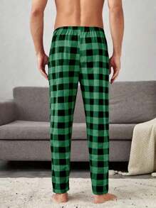 2 条男士格子印花休闲裤，轻便休闲睡裤，适合春季、夏季、秋季和冬季，加大码 - 彩色 - 查看 2