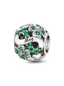 1 pieza de cuentas de trébol con piedras preciosas del zodiaco para hacer pulseras y brazaletes de mujer - Accesorio de joyería para hacer manualidades y combinar con atuendos diarios para chicas