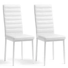 Chaise de salle à manger pour 2 personnes, chaise de dîner, chaise en PU pour différentes tables à la maison, cuisine, salon - Blanc - Voir 1