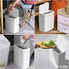 Smart Non-Contact Narrow Induction Trash Can Smart Home 15L Automatic Bagging Electronic Trash Can Smart Bathroomtrash Can White