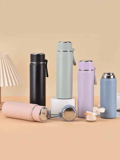 1 个 SUS316 不锈钢真空水瓶，带手柄和过滤器，500ml/16.9oz 和 600ml/20oz，防漏，适合户外旅行、跑步、骑自行车、徒步旅行、游泳返校