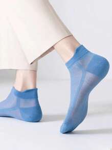 3 Pairs Men's Breathable Mesh Ankle Socks, Low Cut, Anti-Odor, Quick-Drying, Lightweight Summer Sports Socks Designed For Workout, Leisure, Business