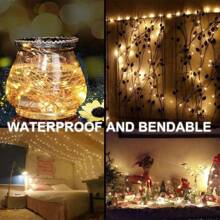 1 pièce 20/50 LED Guirlande lumineuse avec pinces à photo avec 20/50 pinces transparentes, fil de cuivre, alimenté par batterie, parfait pour la maison, la chambre, le salon, le mariage, l'anniversaire, la fête, la décoration de festival