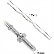EZ Bar, EZ Curl Bar 4ft, Barbell Bar, Barbell Weight Bar With 2 Spring Clips - Style1 - View 3