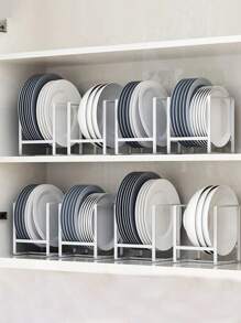 Dish Drain Rack, 1 Kitchen Dish Rack, Dish And Utensil Sorting And Storage Rack, Layered Storage Accessory Cabinet Rack, Kitchen Organizer, Portable Pot Rack, Suitable For Cabinets And Counters