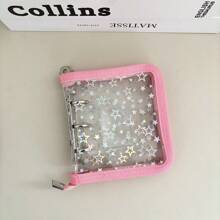 迷你 3 孔激光星活页夹封面、金属拉链 DIY 收藏书、20 个 3 英寸明信片套、偶像 Kpop 卡片