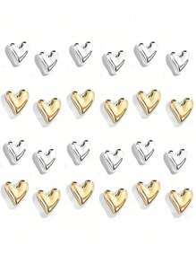 Set de 2/4/6 piezas de imanes dorados con forma de corazón para refrigerador, imanes plateados con forma de corazón, imanes decorativos lindos, imanes personalizados para pizarra blanca de cocina u oficina, gabinete de almacenamiento y refrigerador, decoración de cocina, decoración del hogar, regalo para el Día de la Madre - Multicolor - Ver 6