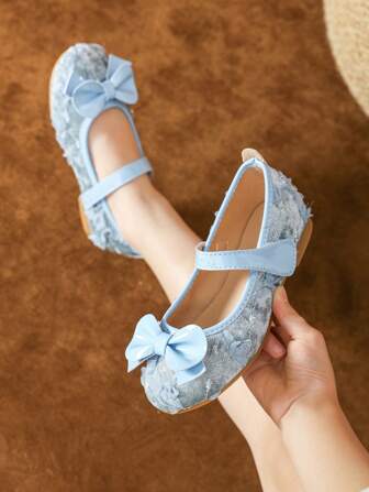 Girls Flat Shoes, Children Blue Casual Shoes For Little Girls, Spring