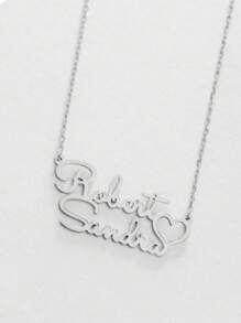 Naamketting met hart, ketting met naam voor koppels, sieraden voor moeders, gepersonaliseerd cadeau, cadeau voor haar, verjaardagscadeau eenvoudig doe-het-zelf cadeau met aangepaste naam, luxe aanpasbare naam goudkleurige modieuze charmante ketting,