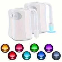 1 lampada da toilette a induzione multicolore, adatta per la decorazione del bagno, aggiunge colore al bagno, alimentata a batteria (batteria non inclusa)