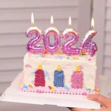 10 Pink Digital Birthday Candles, Cake Digital Balloon Candles With Numbers 0-9 Shining On The Top Of The Cake Decoration, Used For Birthdays, Wedding Anniversaries, Party Celebrations - Pink - View 6