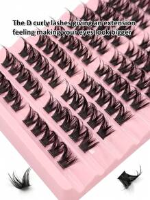 Rikuaild Rikuaild 10 Row 100PCS Individual Eyelash D Curl 10-16mm DIY Clusters Extra Thick & Fluffy & Natural Look Reusable Individual Eyelash Kit For Self Use At Home Or On-The-Go For Daily Life & Wedding & Dating & Party & Music Festival